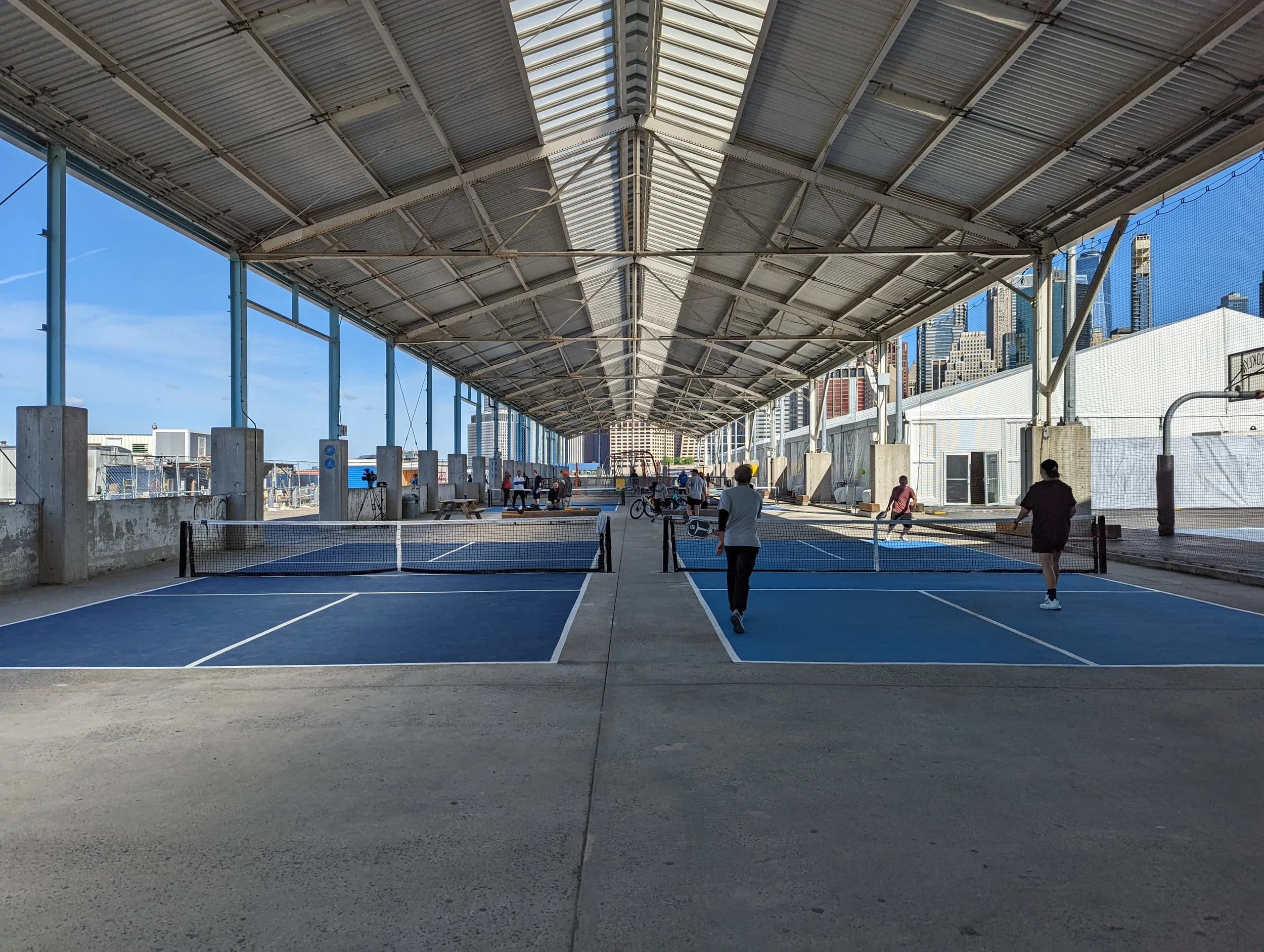 NYC Pickleball courts at Pier 25